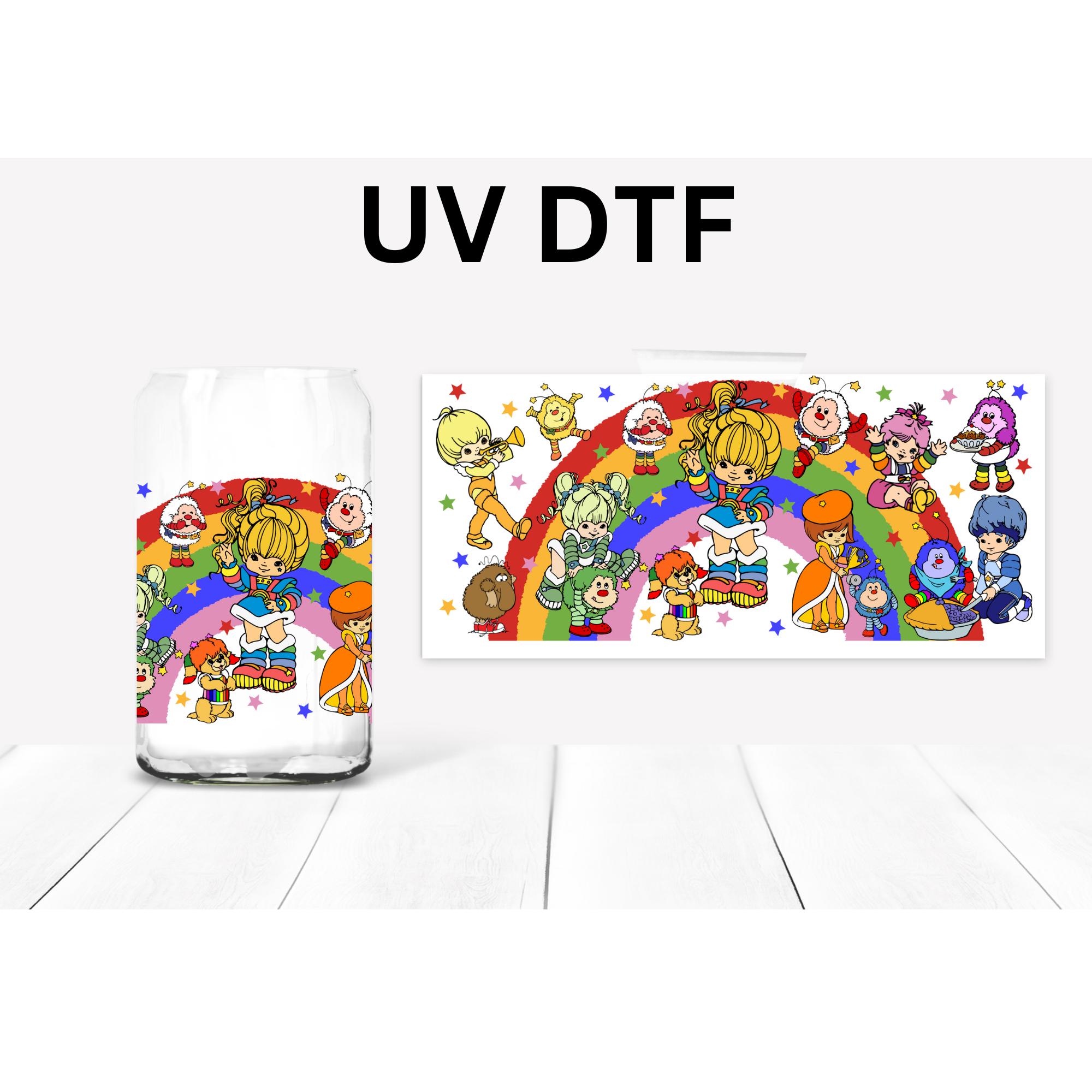 The 80's UV DTF transfer, 16 oz libbey size