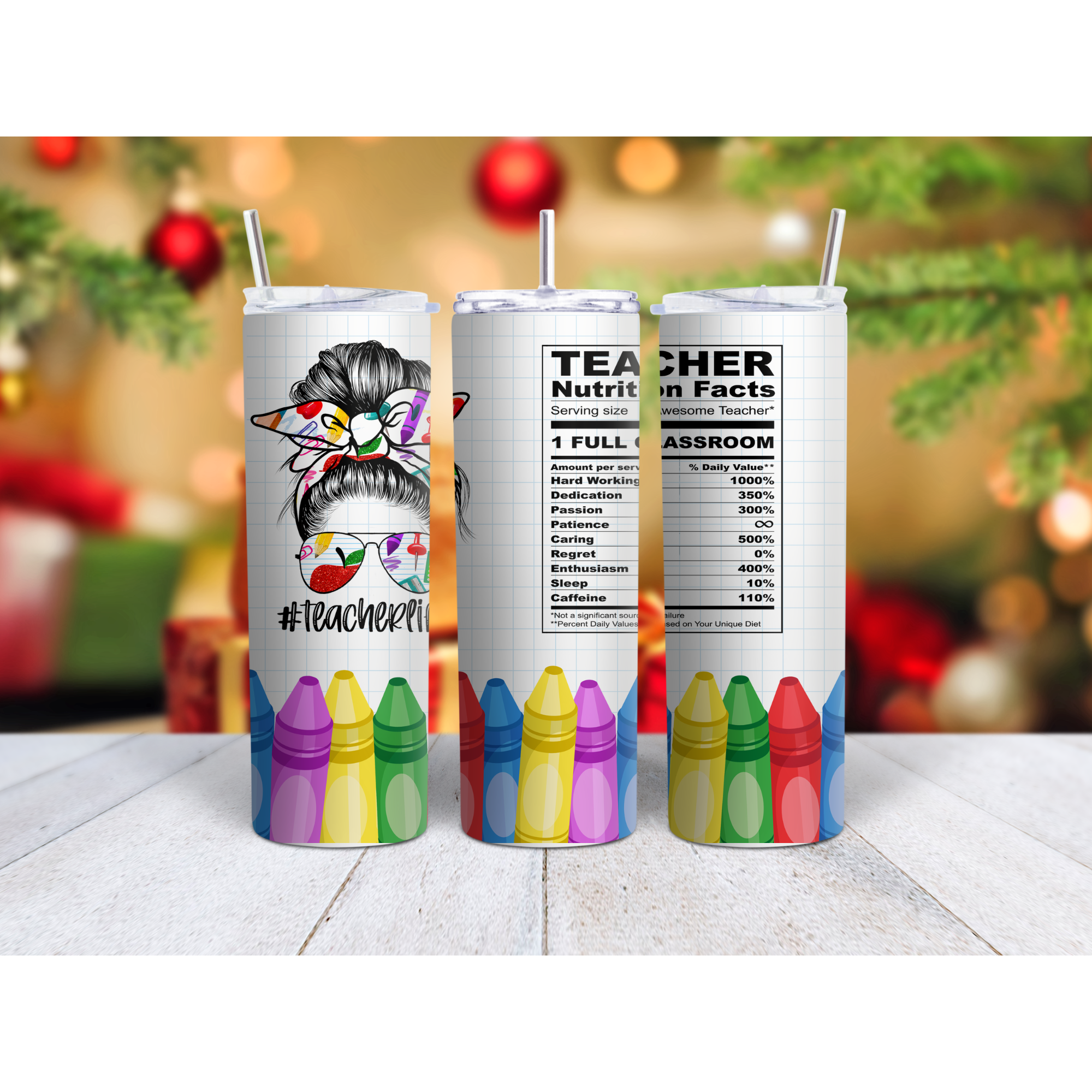 Teacher life stainless steel, straight tumbler, multiple sizes