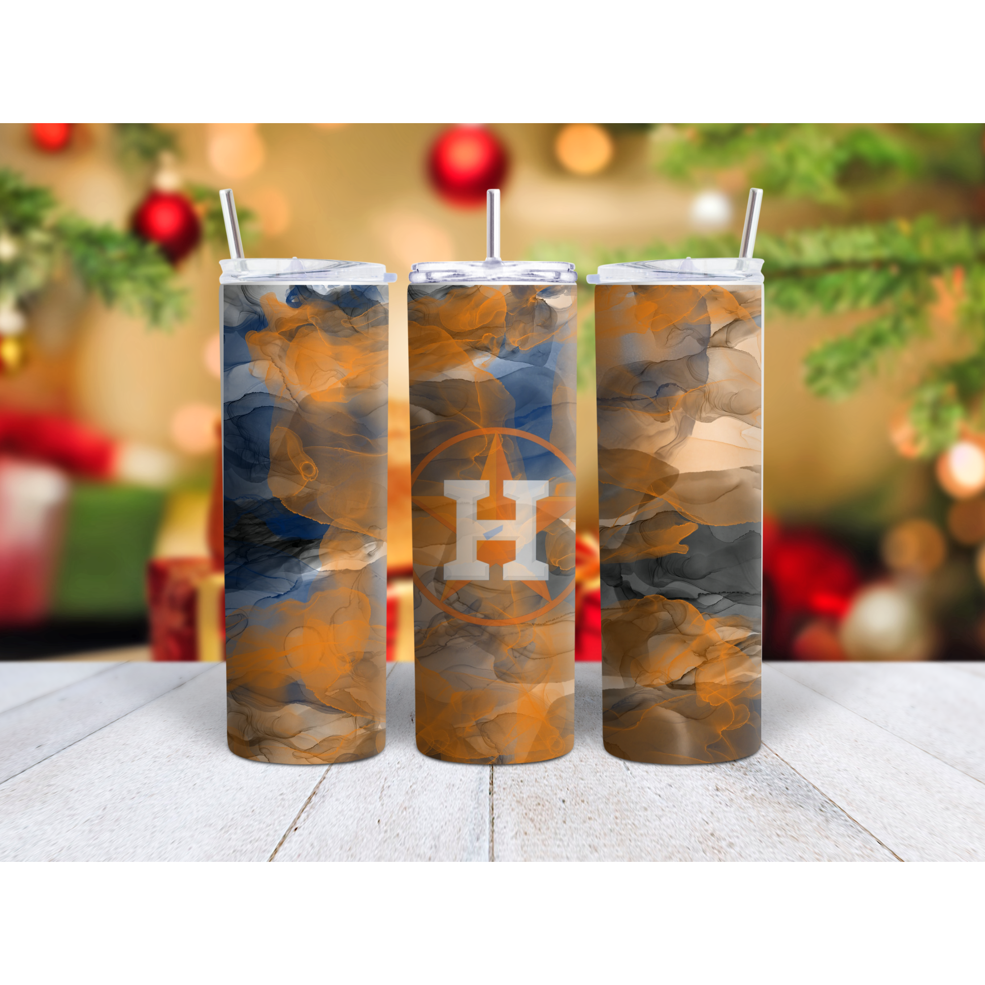 H-town stainless steel, straight tumbler, multiple sizes