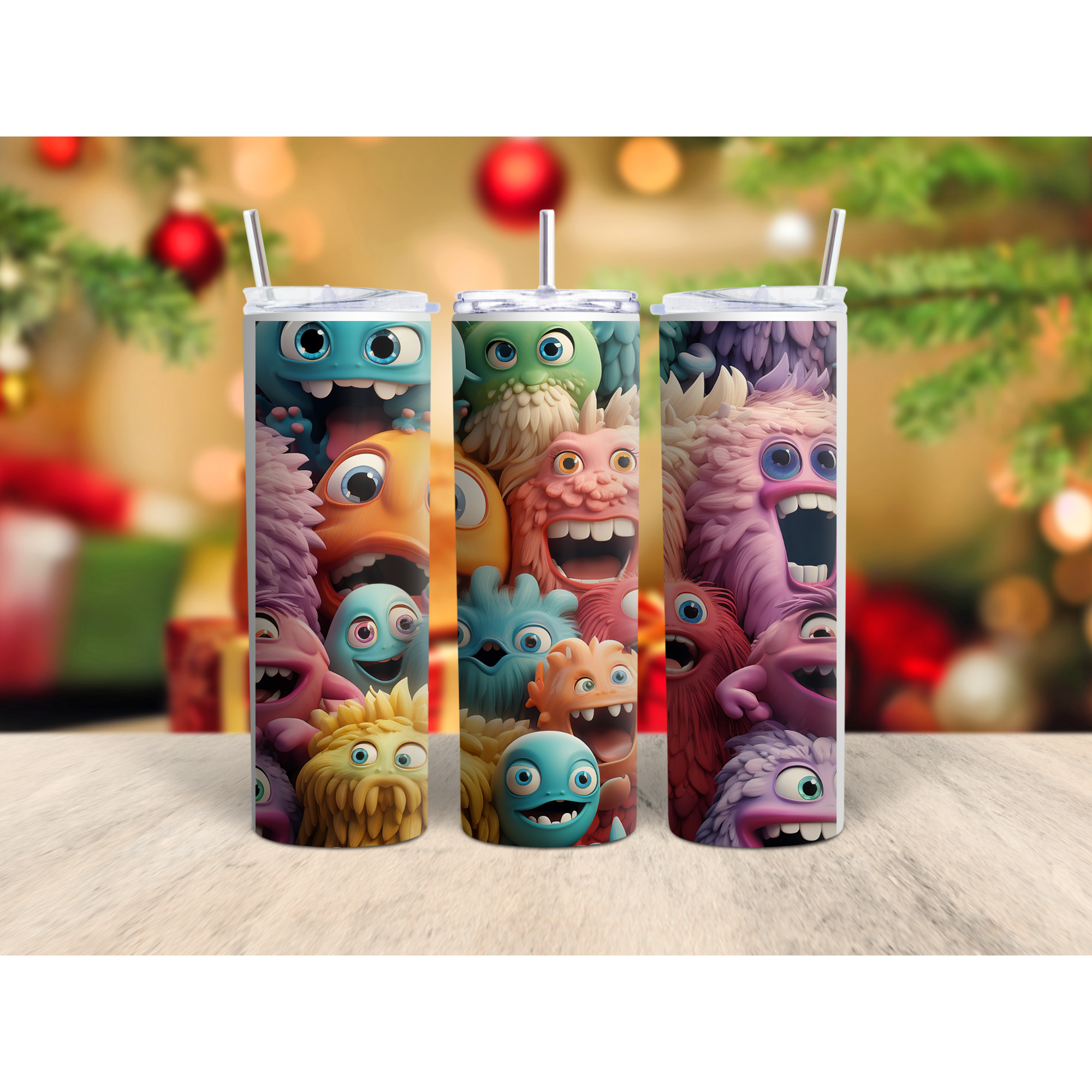 Monsters, straight tumbler, multiple sizes