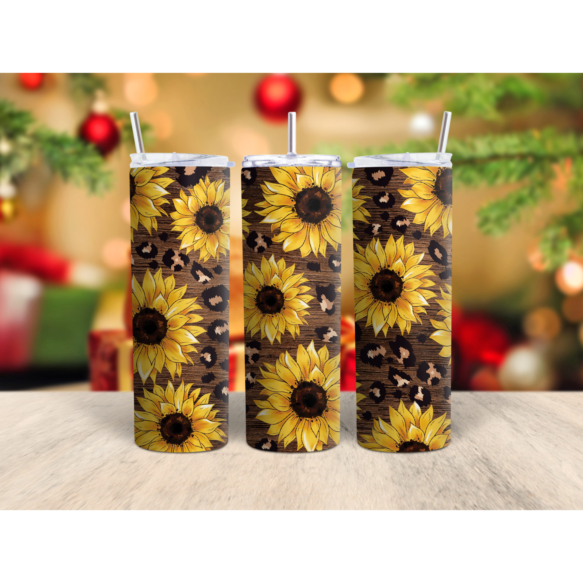 Sunflower, straight tumbler, multiple sizes