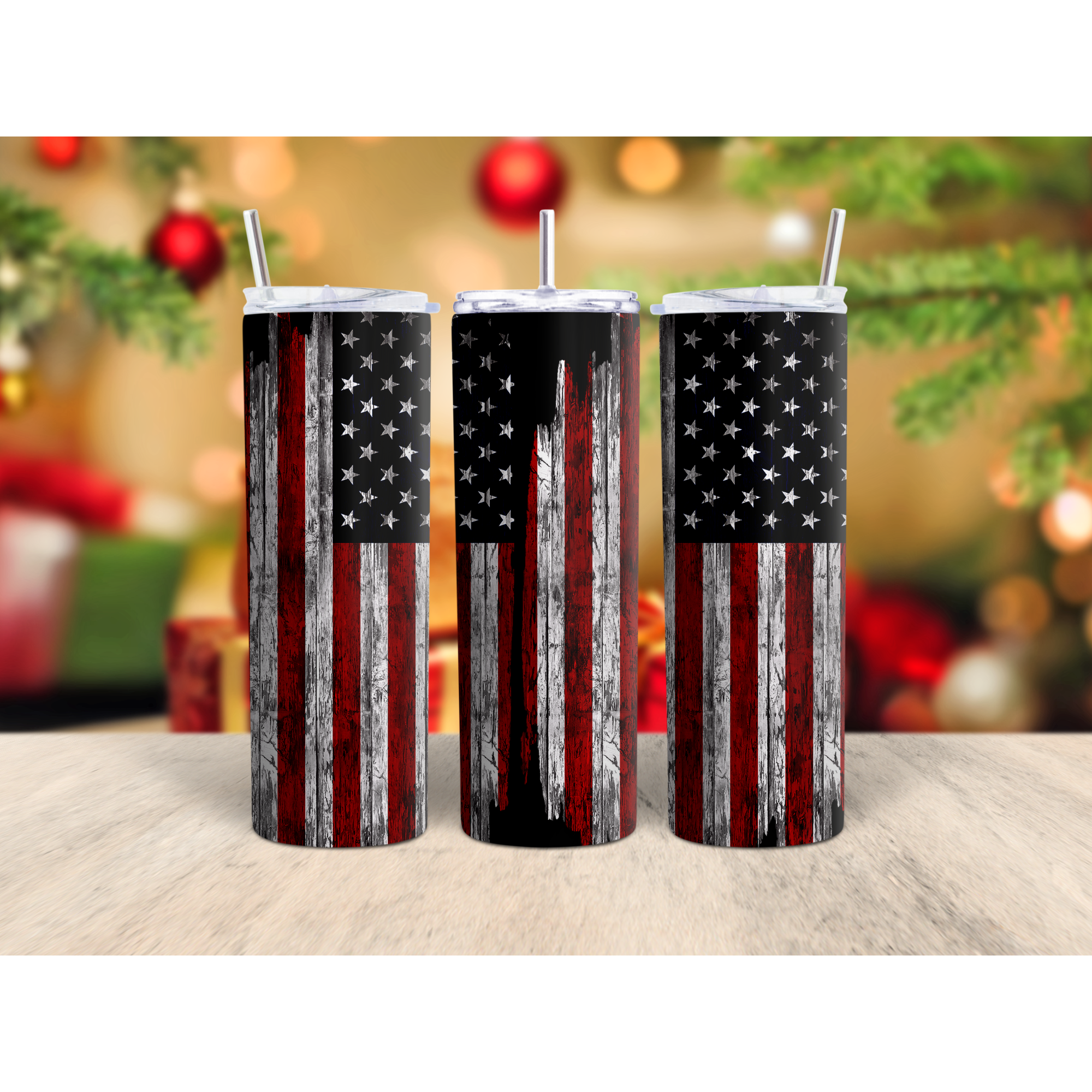 American flag, straight tumbler, multiple sizes