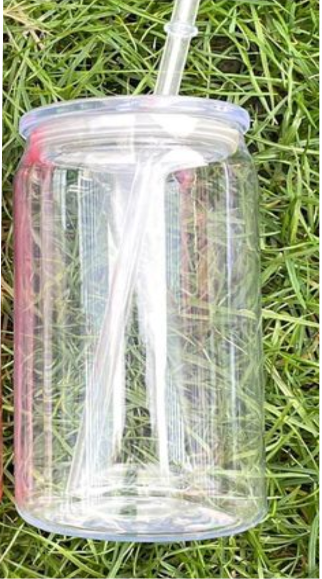 Plastic  with plastic lid and straw, 16 oz