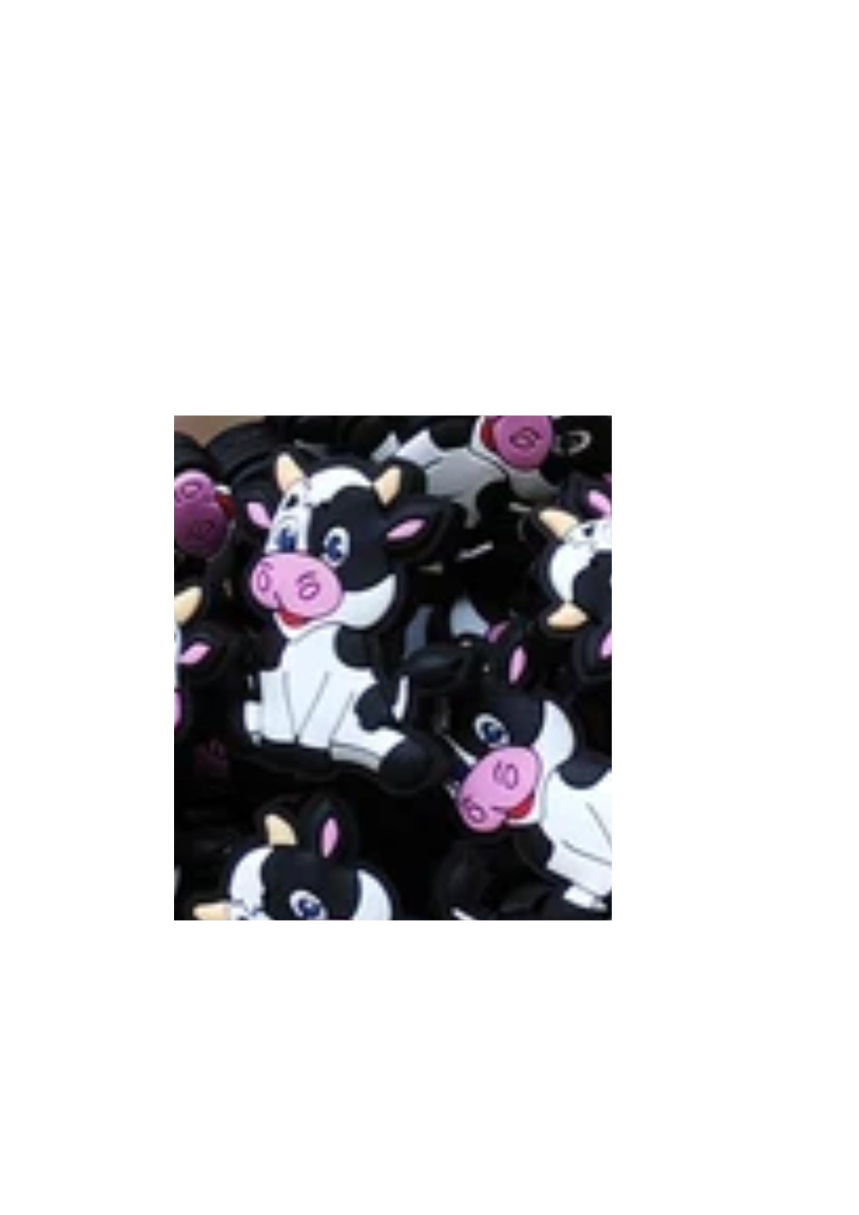 Happy cow silicone focal for beadable items