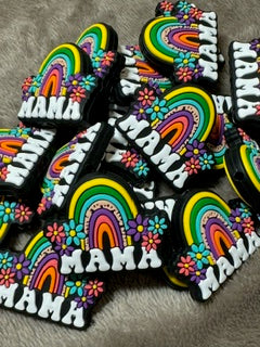 Mama rainbow silicone focal for beadable items