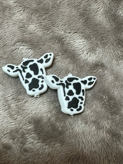 Cow heads, multiple colors, silicone focal, for beadable items like pens