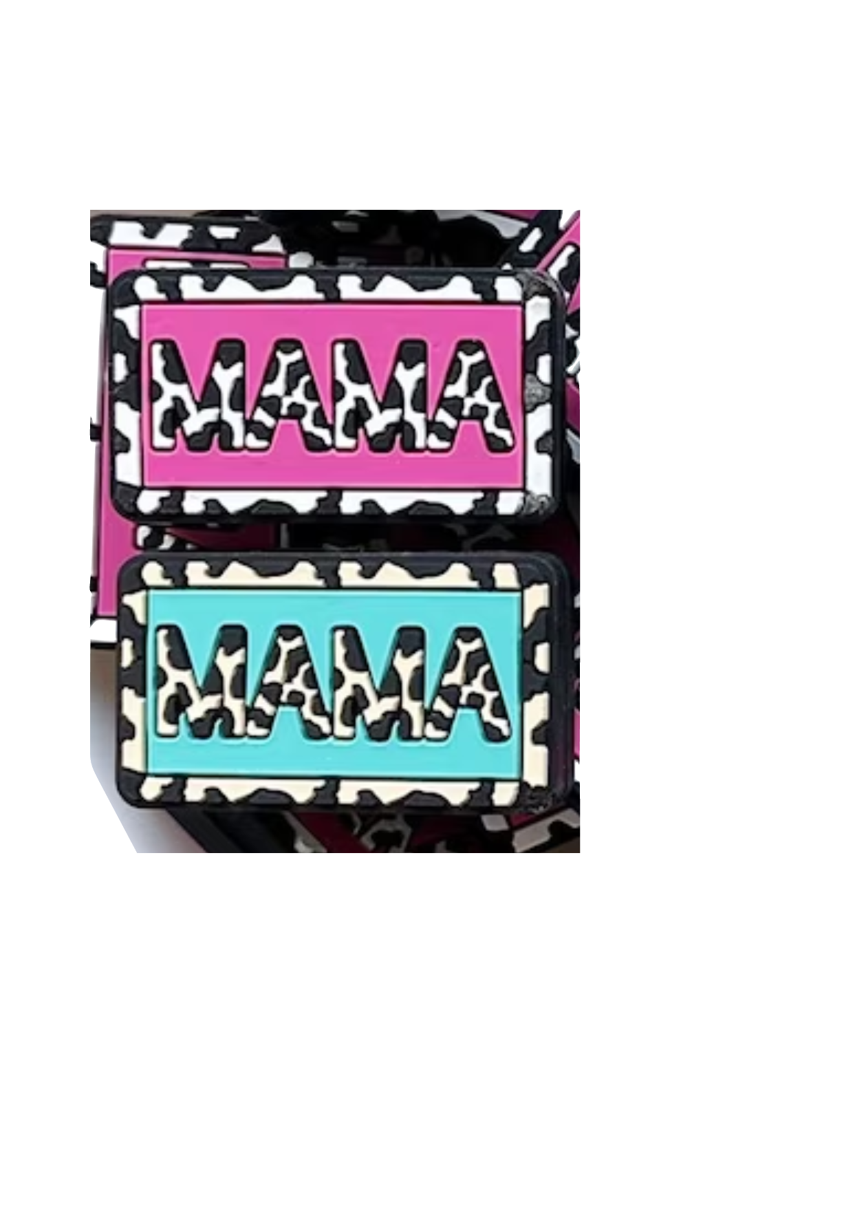 Mama pink or teal silicone focal, for beadable items like pens