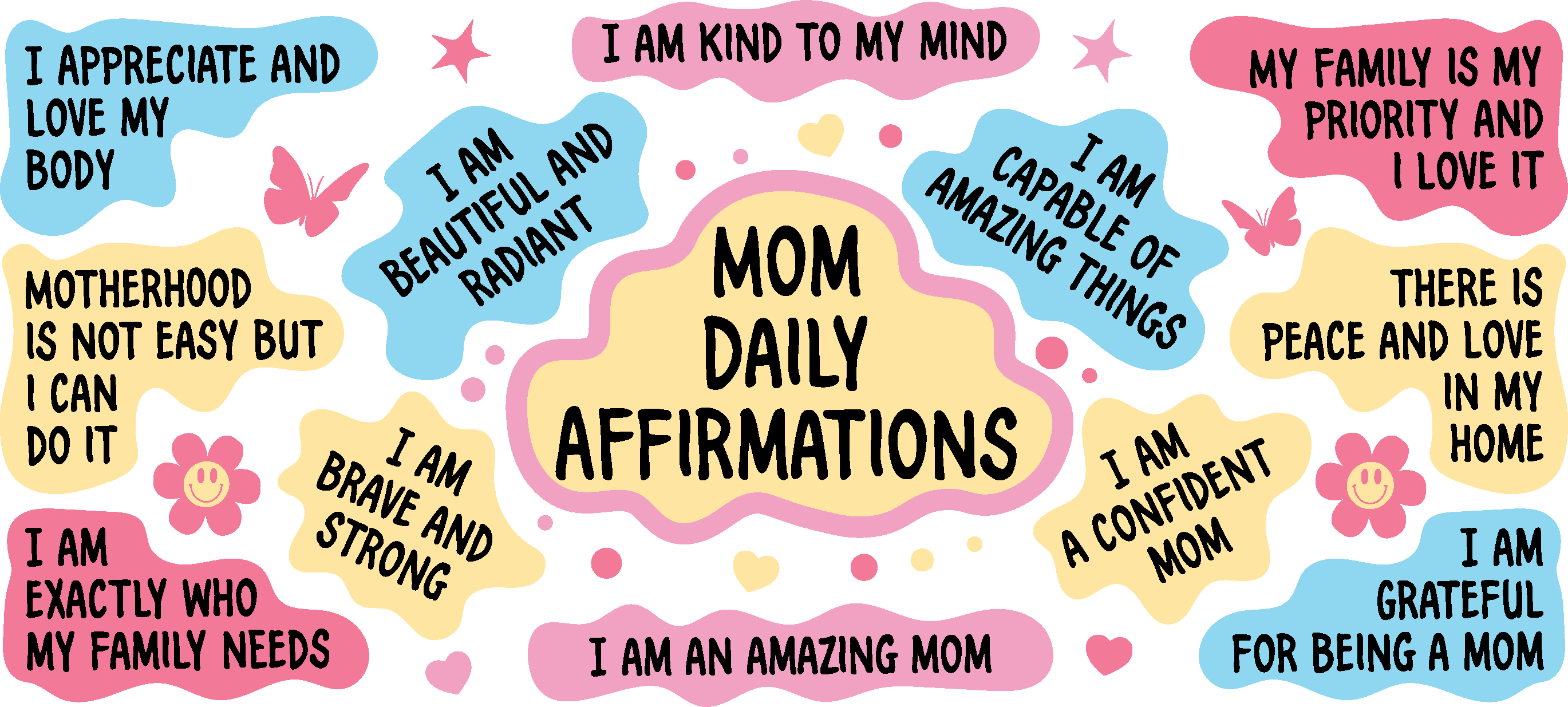 Mom daily affirmations UV transfer, 16 oz libbey size