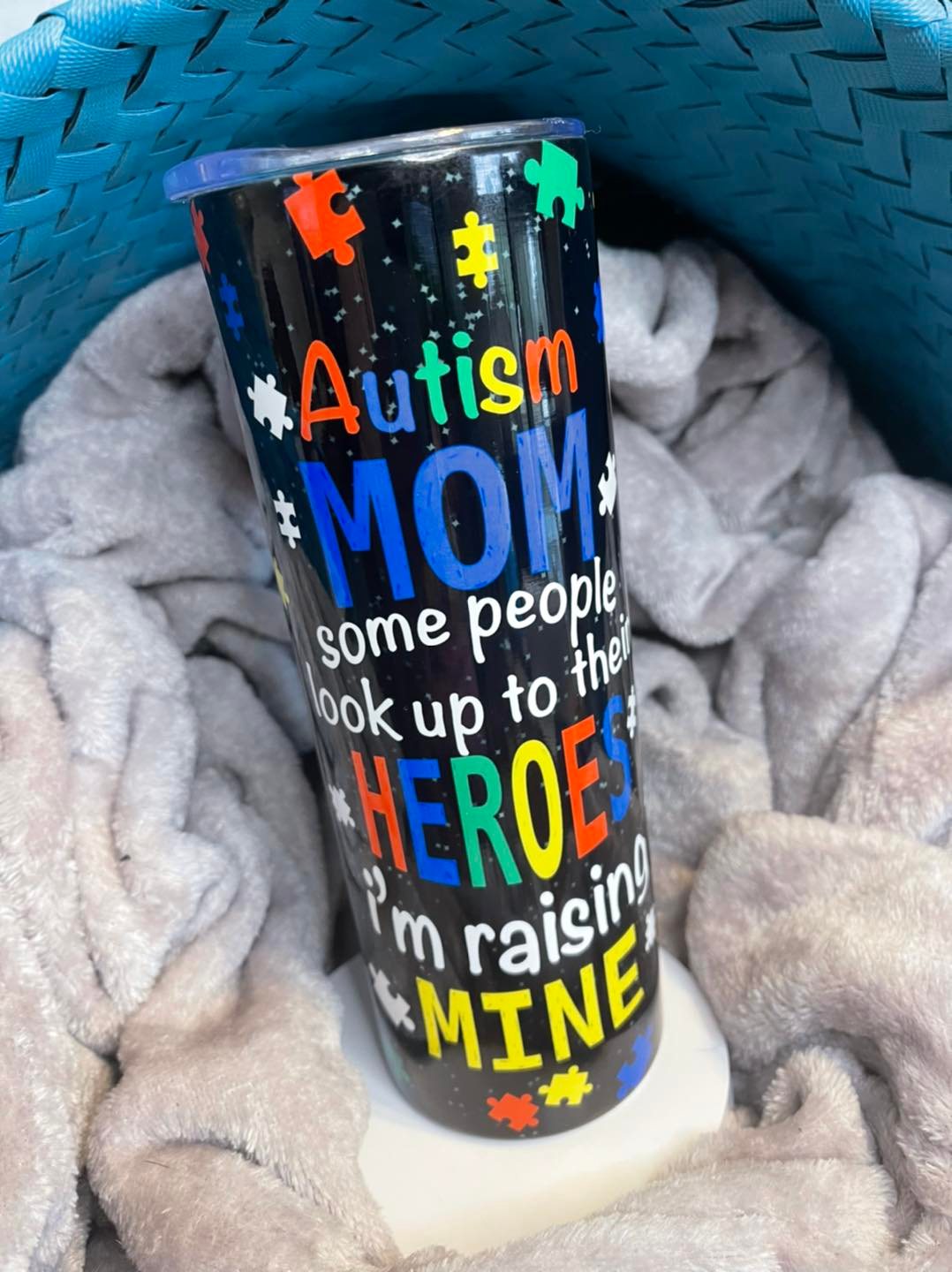 Autism stainless steel, straight tumbler, multiple sizes